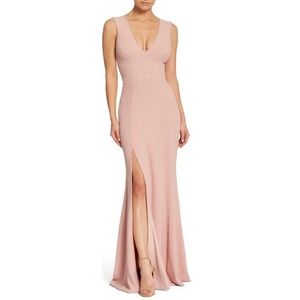 Dress the Population Dress Sandra Plunge Crepe Trumpet Gown Size XS New w/Tag